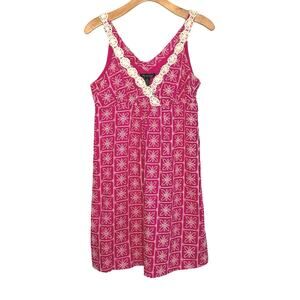 Lily Stanhope pink white floral embroiled dress size 14